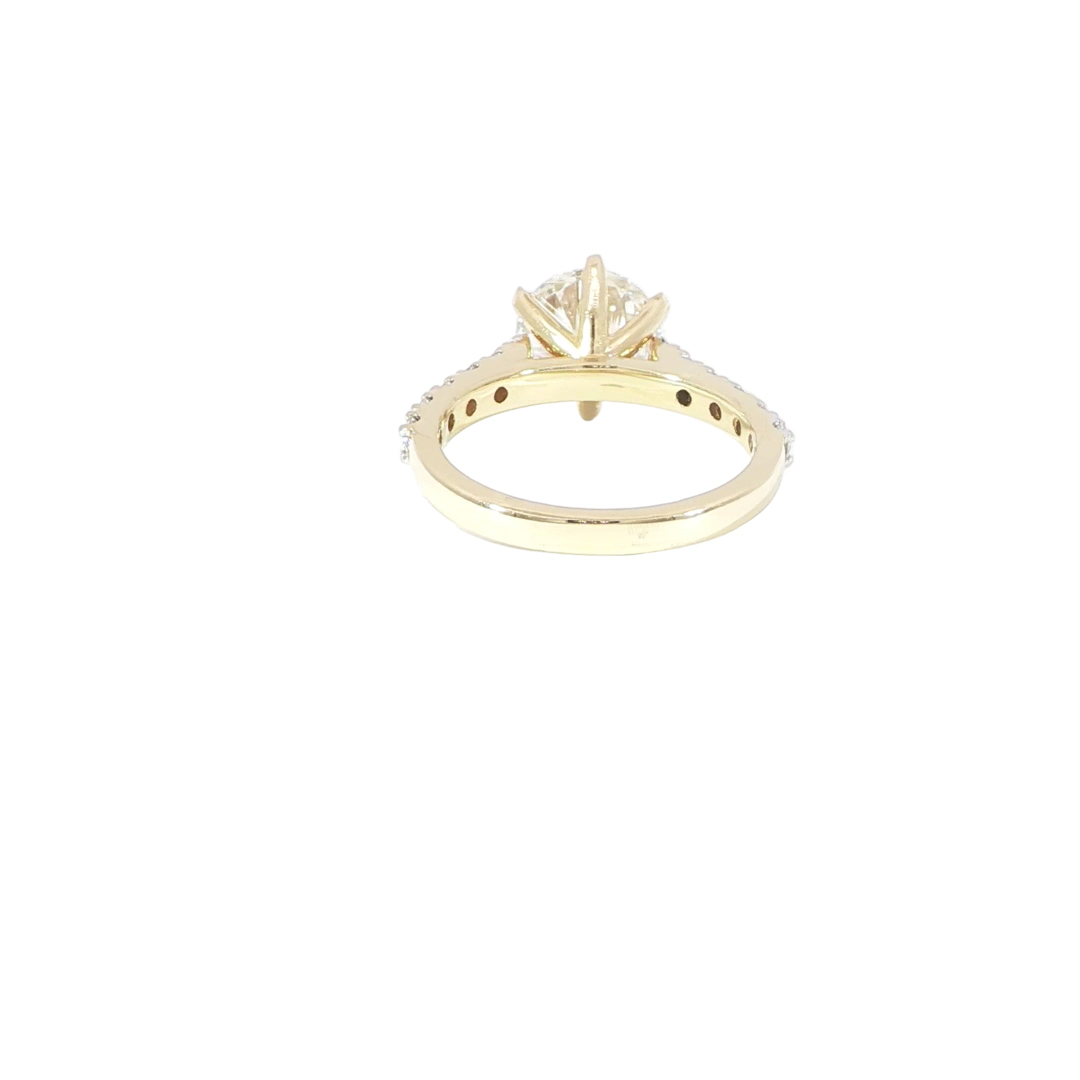 Lab Grown Round Diamond Solitaire Ring Back